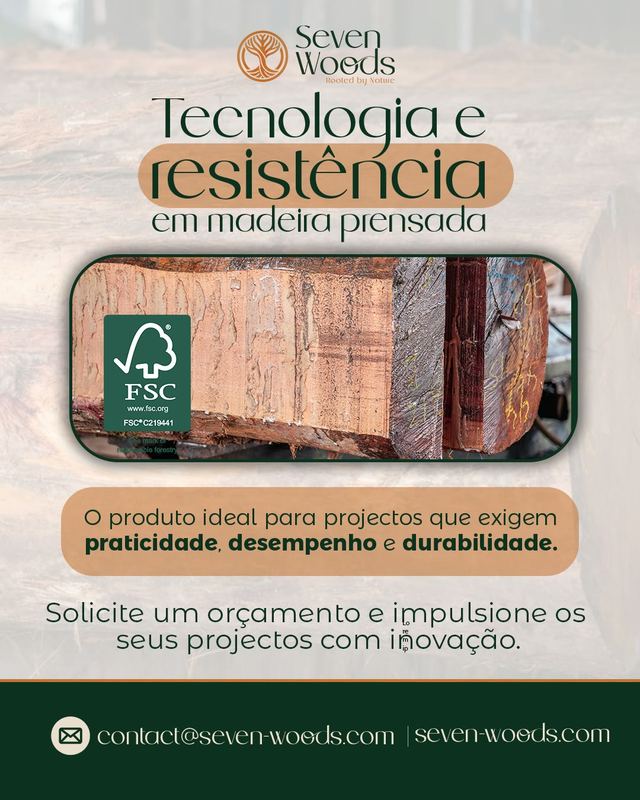 Tecnologia e resistência em madeira prensada