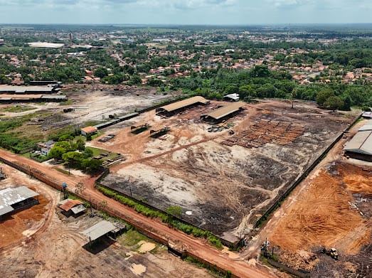 Vista aérea do pátio de toros